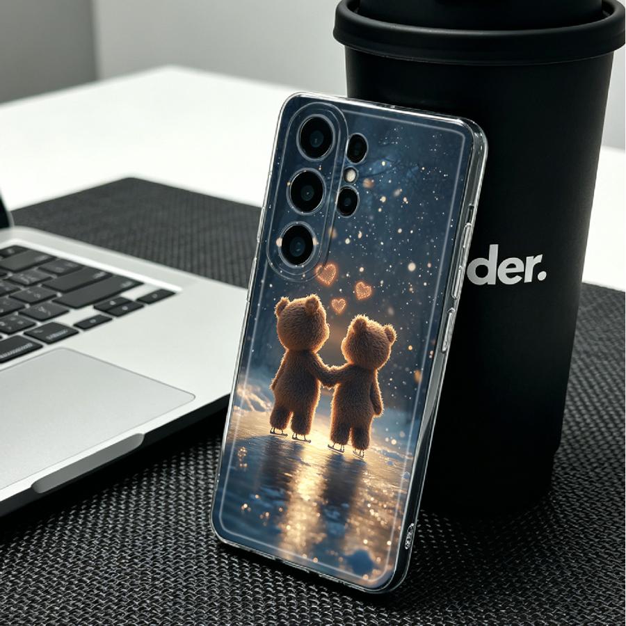 Phone Cases Under $20 - Bärenpaar unter Sternenhimmel Druck Handyhülle für