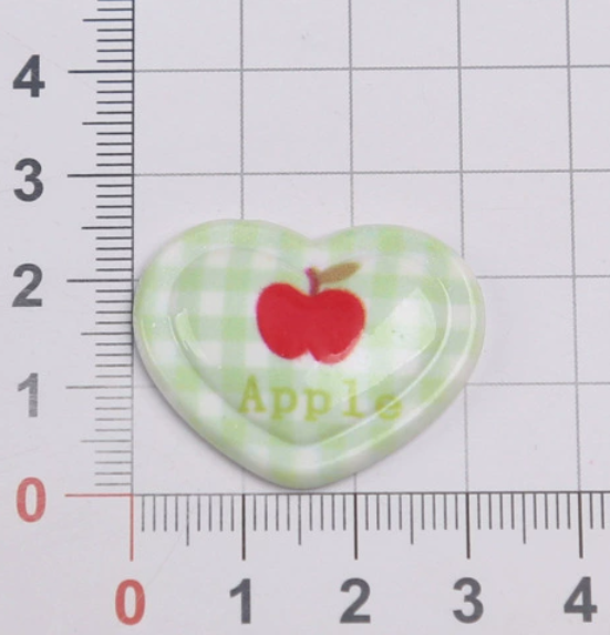 Phone Cases Junk - 10 Stück herzförmige Apfel-Harz-Accessoires für Handyhüllen,