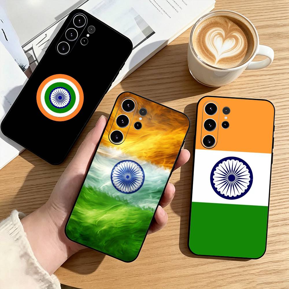 Phone Cases India - Indien-Indisches Nationales Emblem Flagge Handyhülle Schwarzes