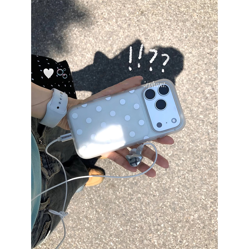 Matte Frosted Case - Einfache Engel-Handyhülle mit weißen Punkten, durchsichtig
