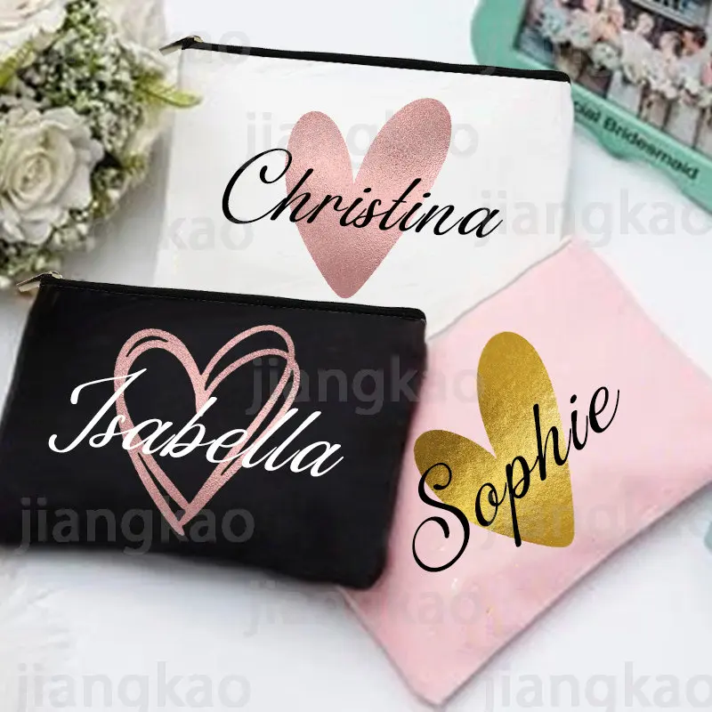 Monogram Custom Case - Personalisierte Make-up-Tasche für Brautjungfern, individueller Name,