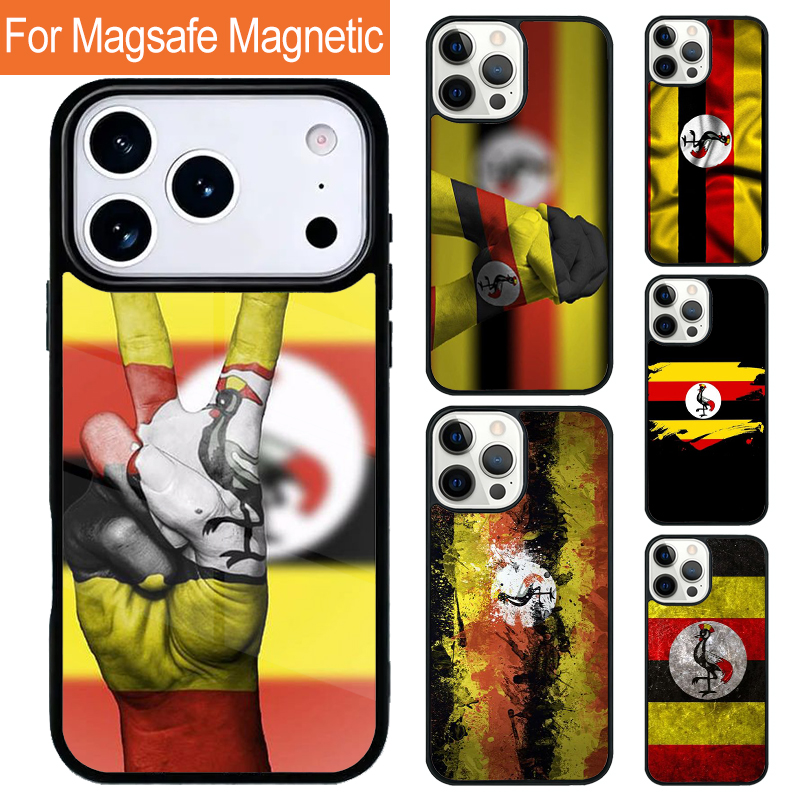 Phone Cases Uganda - Uganda Flagge Wappen Magnetische Kabellose Handyhülle