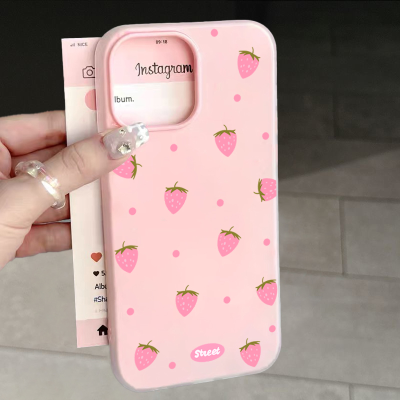 Phone Cases Xs Iphone - Süße rosa Erdbeer-Muster Handyhülle für iPhone