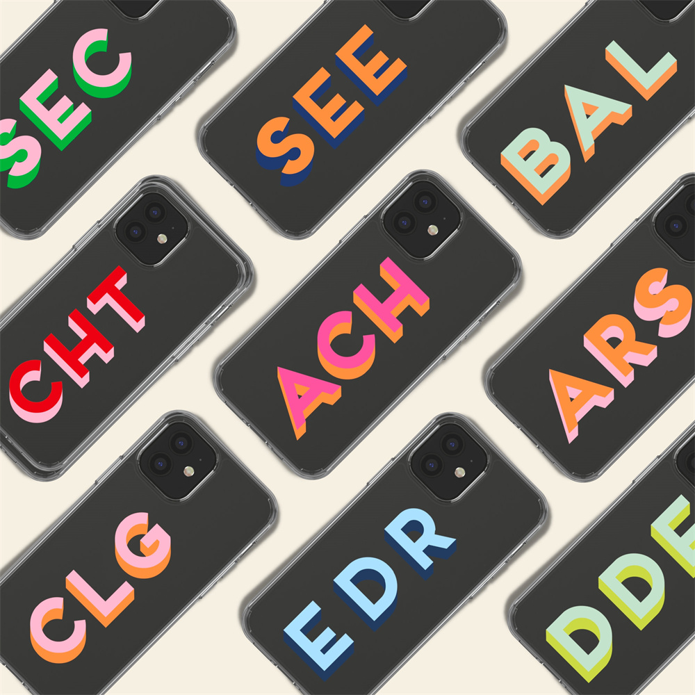 Monogram Custom Case - Monogramm-Anfangsbuchstaben, weiche, klare, personalisierte Hülle für