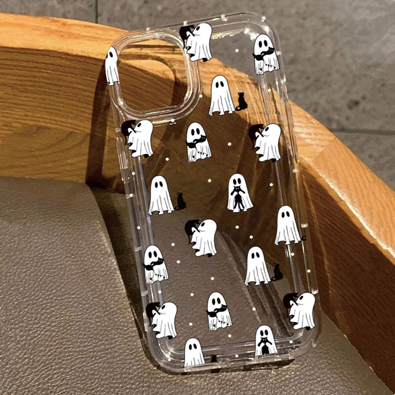 Phone Cases Xs Iphone - Western-Halloween-Cowboy-Geist- und Blumendruck, transparente Hülle für