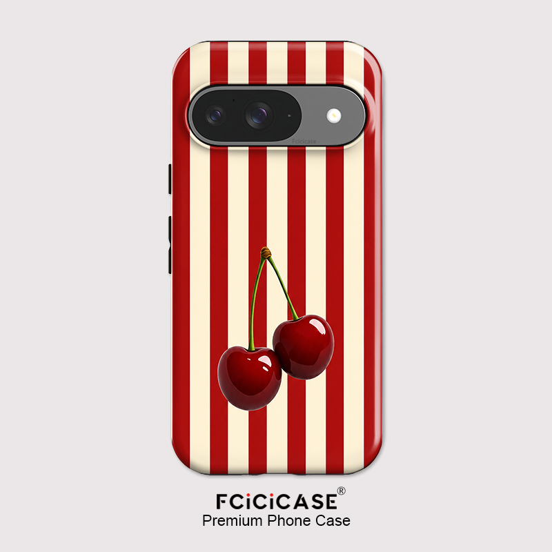 Phone Cases Pixel 10 Pro - Fcicicase Handyhülle mit Kirschstreifenmuster für Google