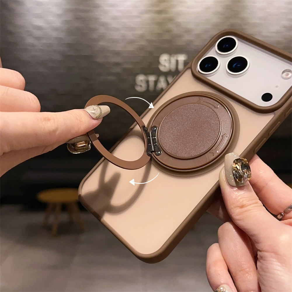 Matte Frosted Case - 360° Drehbare Halterung Magnetische Hülle für