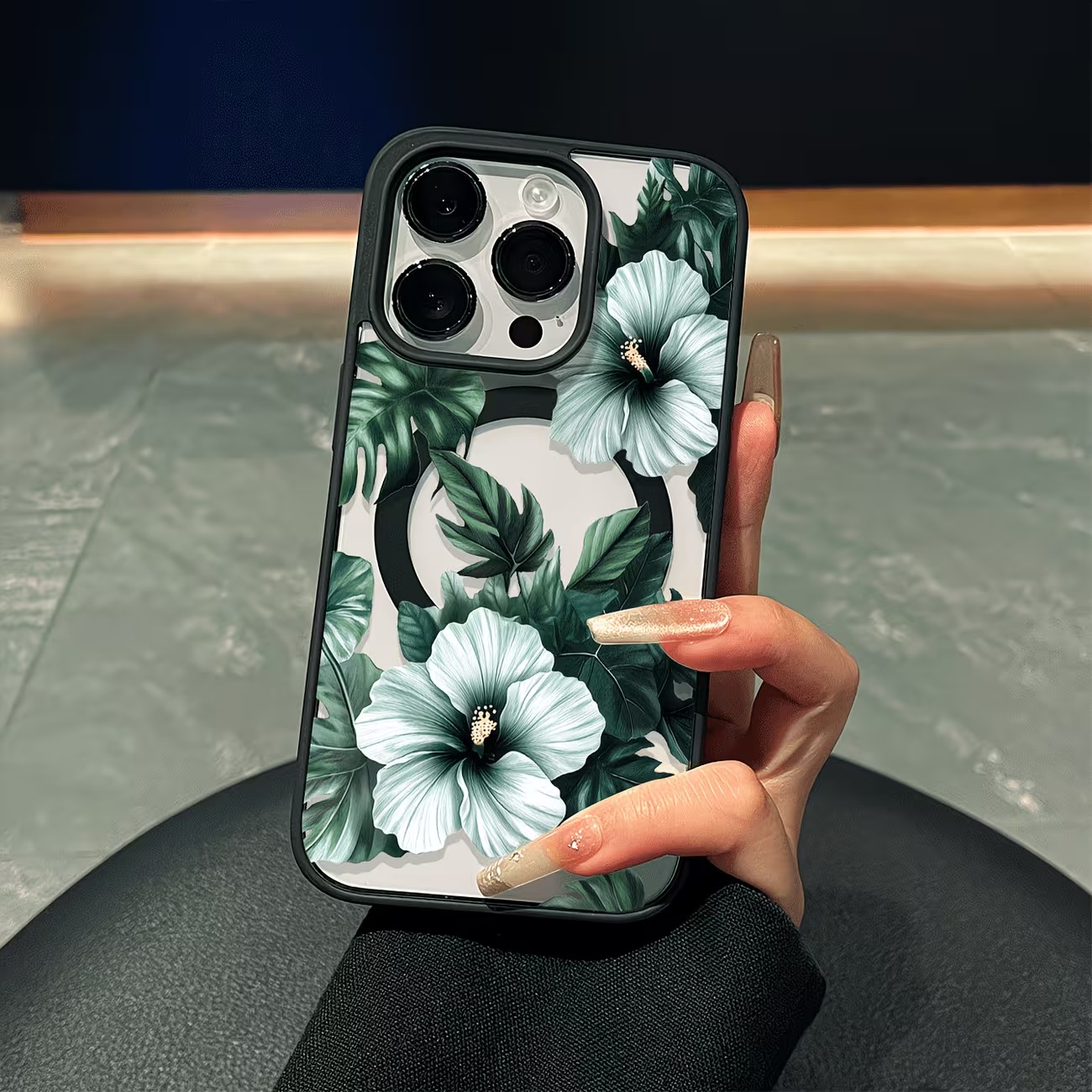 Phone Cases Magsafe - Grüne Blumenmuster Handyhülle für iPhone 17