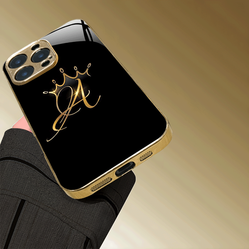 Edle goldene Krone mit Monogra – Monogram Custom Case Bewertung und Preis