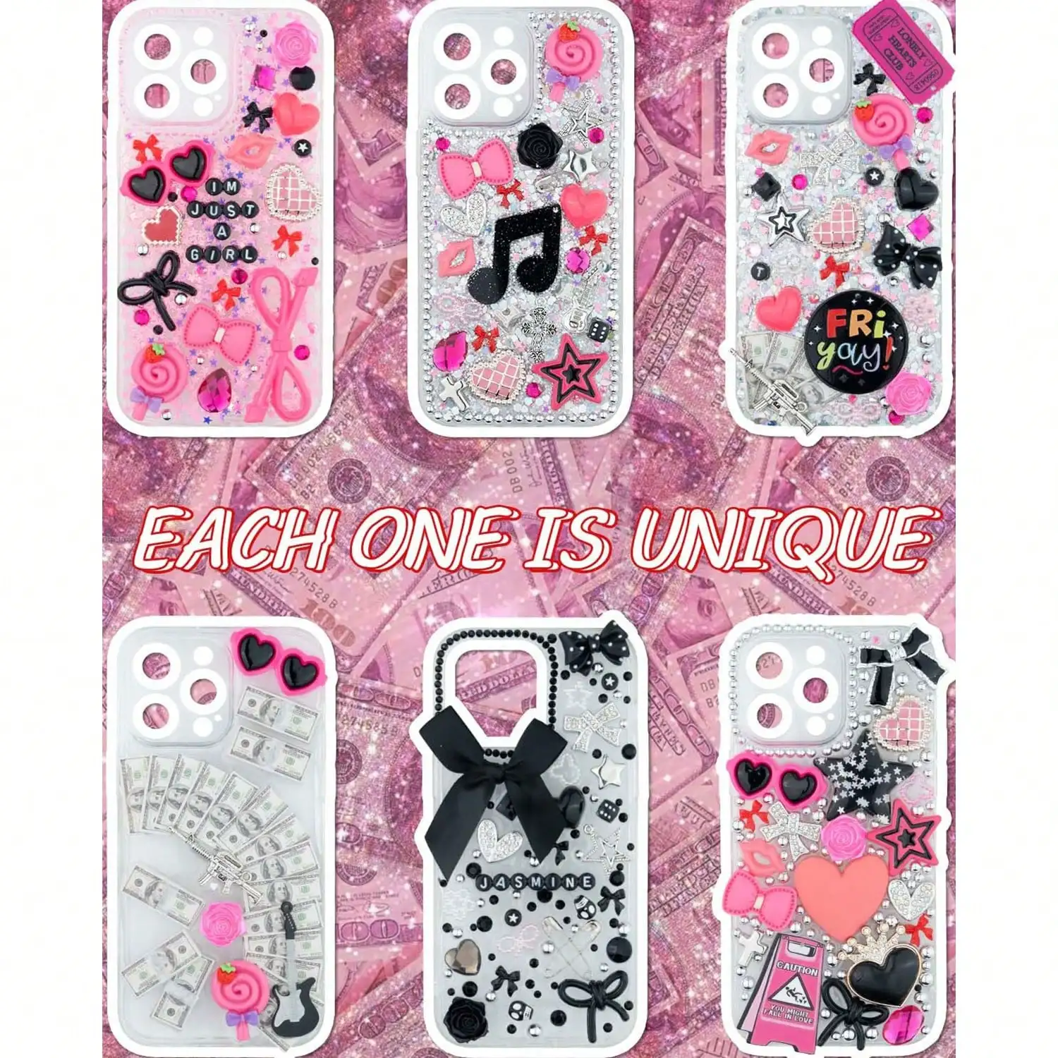 1050-teiliges Set mit Schmucka – Phone Cases With Charms Bewertung und Preis